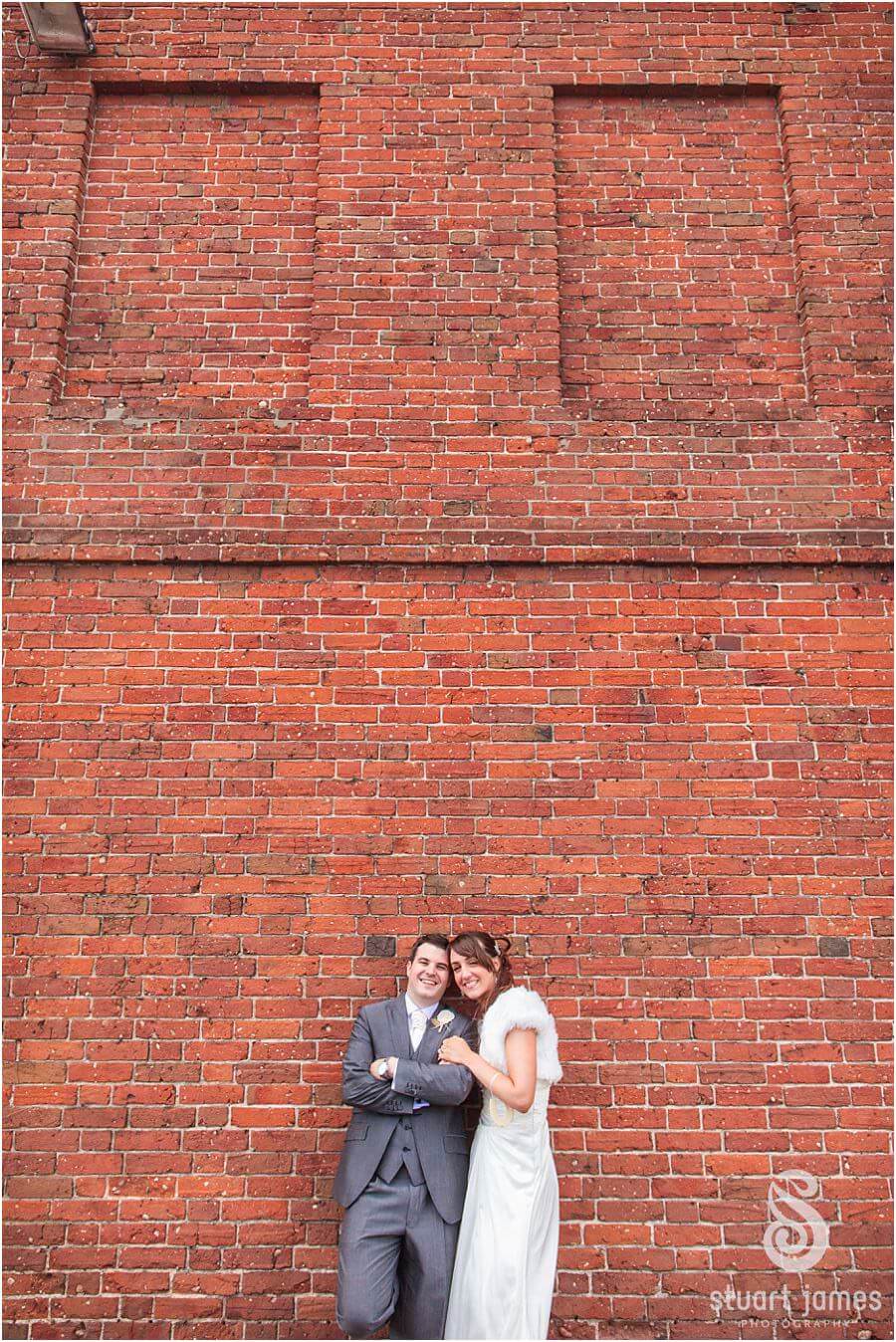 Elegant modern portraits of bride and groom at The Barns in Cannock by Cannock Wedding Photographer Stuart James
