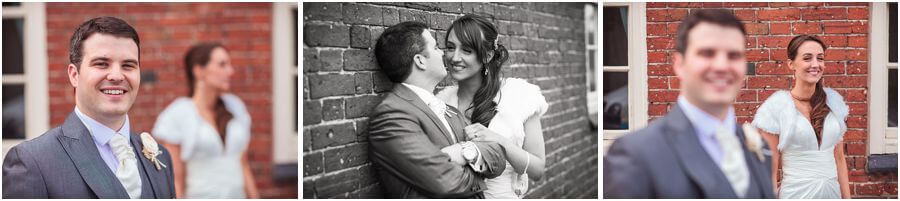 Creative relaxed portraits of the newly married couple at The Barns in Cannock by Cannock Wedding Photographer Stuart James