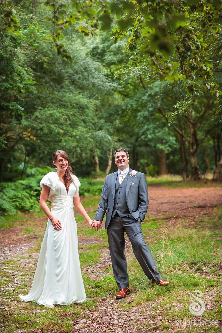 Beautiful timeless portraits of Bride and Groom at Cannock Chase for wedding at The Barns in Cannock by Creative Wedding Photographer Stuart James