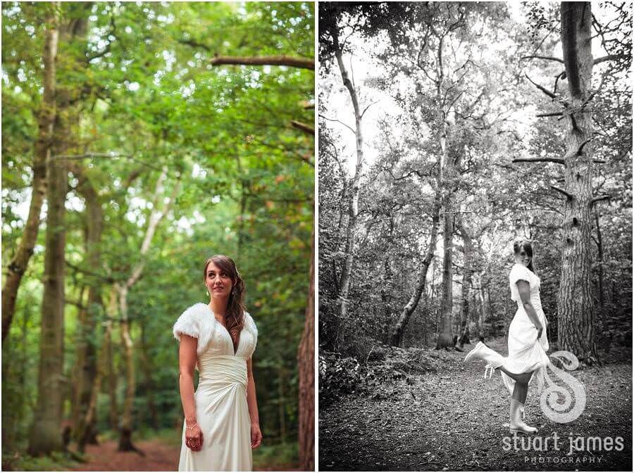 Travelling a short distance from The Barns in Cannock , Cannock Chase is the perfect setting for beautiful portraits of Bride and Groom by Modern Creative Wedding Photographer Stuart James