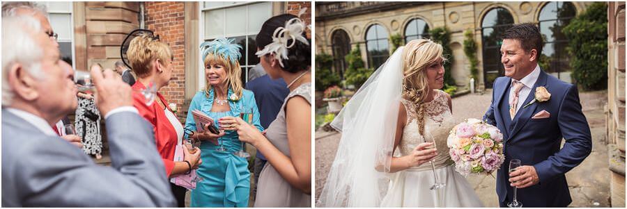 Relaxed natural photos of wedding guests enjoying champagne reception at Weston Park in Staffordshire by Reportage Wedding Photographer Stuart James