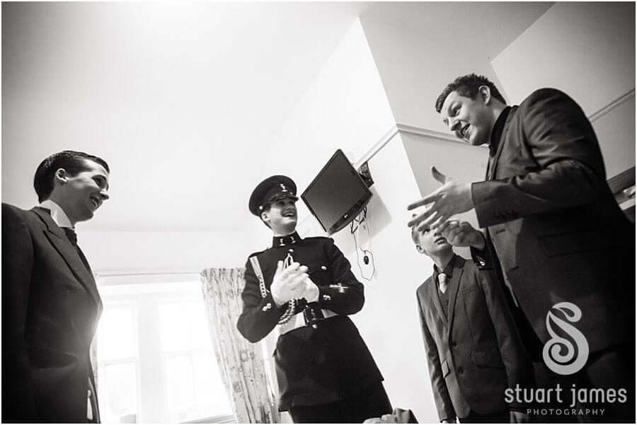 Wedding party getting ready for the civil wedding at Muncaster Castle in Cumbria by Reportage Wedding Photographer Stuart James