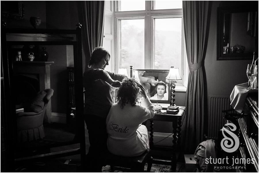 Reportage wedding photography of final preparations ahead of civil wedding at Muncaster Castle in Cumbria by Documentary Wedding Photographer Stuart James