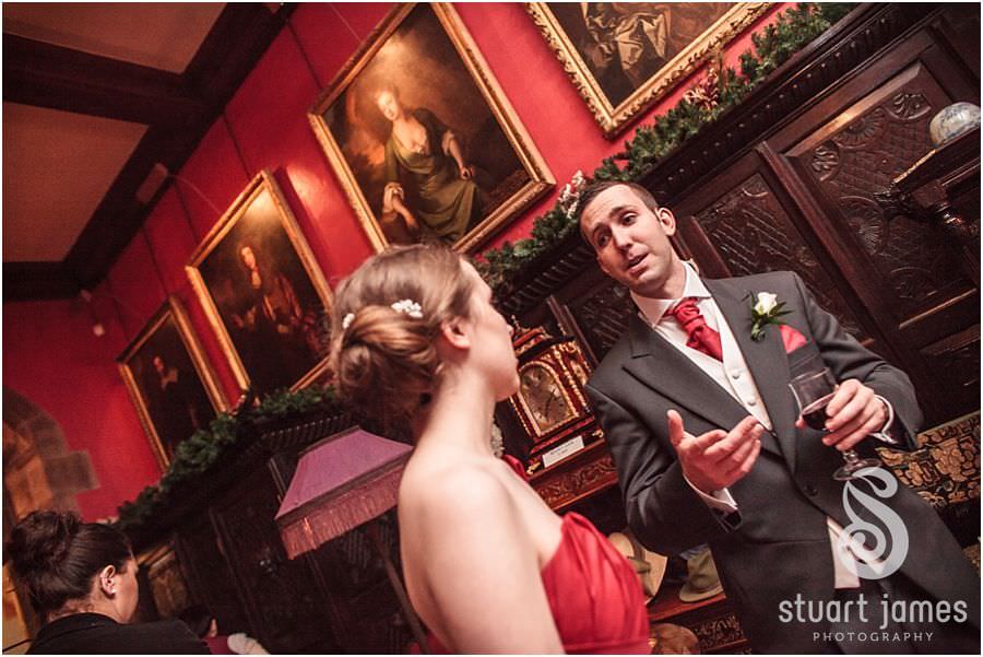 Capturing the guests during drinks reception at Muncaster Castle in Ravenglass with Cumbria Wedding Photographer Stuart James