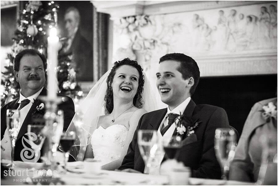 Candids capturing the emotion and drama during wedding speeches at Muncaster Castle in Ravenglass by Documentary Wedding Photographer Stuart James