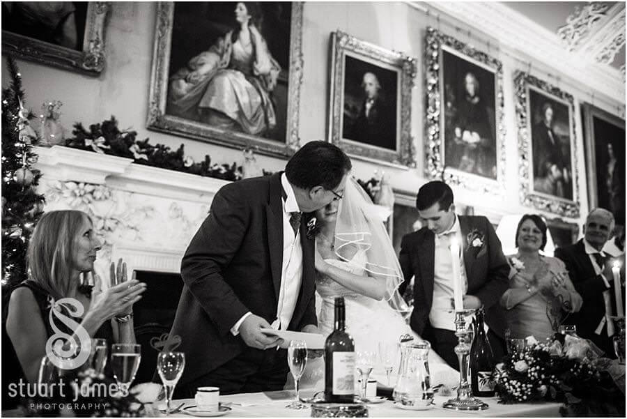 Candids capturing the emotion and drama during wedding speeches at Muncaster Castle in Ravenglass by Documentary Wedding Photographer Stuart James