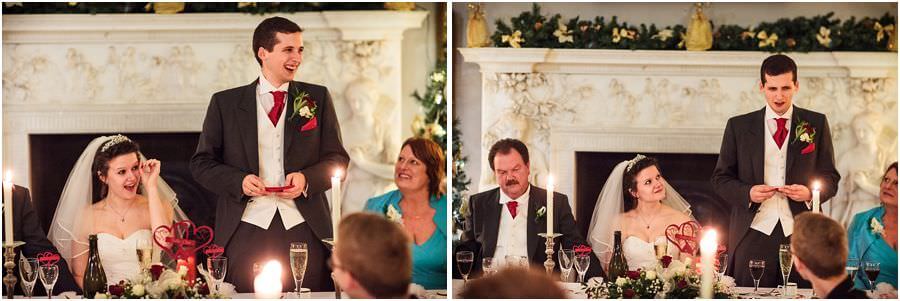 Reportage photographs of wedding speeches at Muncaster Castle in Ravenglass by Cumbria Wedding Photographer Stuart James