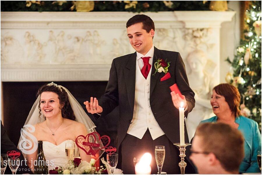 Wedding speeches at Muncaster Castle in Ravenglass by Documentary Wedding Photographer Stuart James