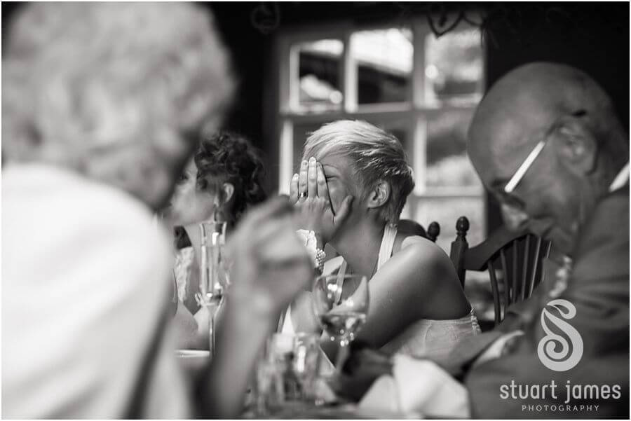 Great reactions to speeches at The Boat House, Sutton Park in Sutton Coldfield by Documentary Wedding Photographer Stuart James