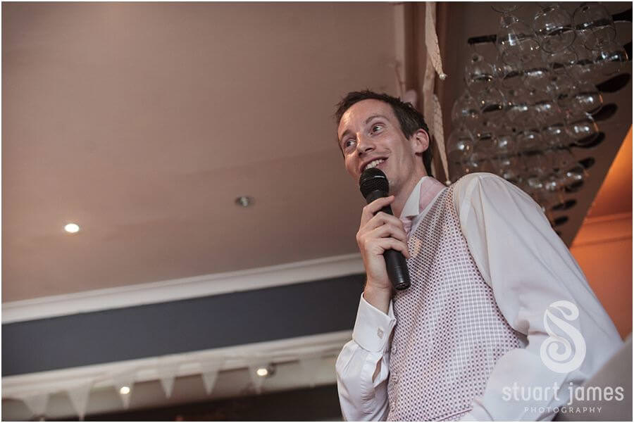 Fabulous photos of speeches at The Boat House, Sutton Park in Sutton Coldfield by Documentary Wedding Photographer Stuart James