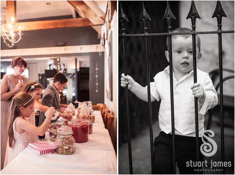 Reportage photographs of guests enjoying wedding reception at The Boat House, Sutton Park in Sutton Coldfield by Candid Wedding Photographer Stuart James