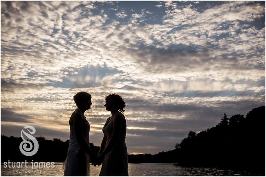 Beautiful evening portraits by Bracebridge Pool at The Boat House, Sutton Park in Sutton Coldfield by Reportage Wedding Photographer Stuart James