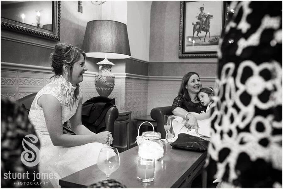 Candid photos of guests at The Fairlawns in Aldridge by Reportage Wedding Photographer Stuart James