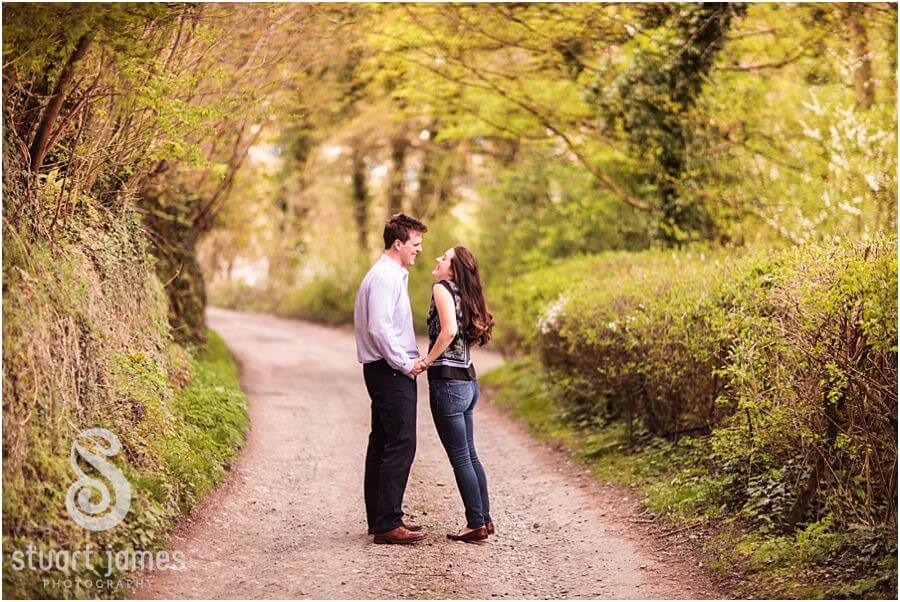 Creative natural portraits of a couple ahead of their wedding at Ironbridge Gorge in Shropshire by Shropshire Wedding Photographer Stuart James