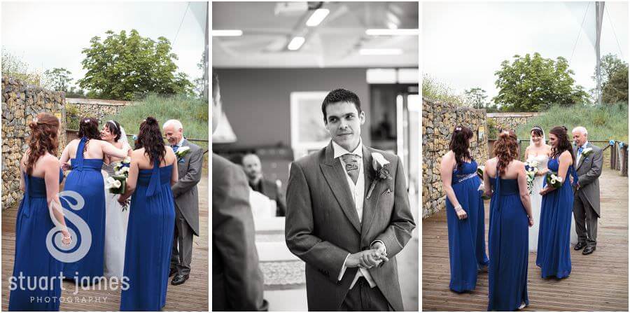 Beautiful relaxed photographs of wedding ceremony in Windows on the Wild at Twycross Zoo in Atherstone by Reportage Wedding Photographer Stuart James