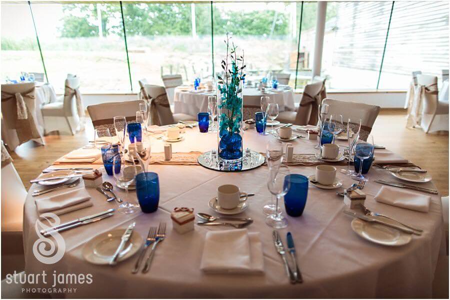 Wedding breakfast room setting of Windows on the Wild at Twycross Zoo in Atherstone by Reportage Wedding Photographer Stuart James