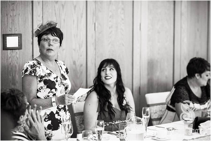 Candid creative photographs of speeches and guest reactions at Twycross Zoo in Atherstone by Warwickshire Wedding Photographer Stuart James