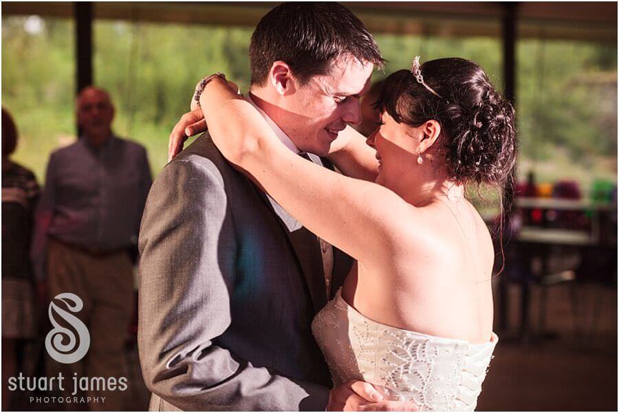 Reportage photographs of first dance at Twycross Zoo in Atherstone by Warwickshire Wedding Photographer Stuart James