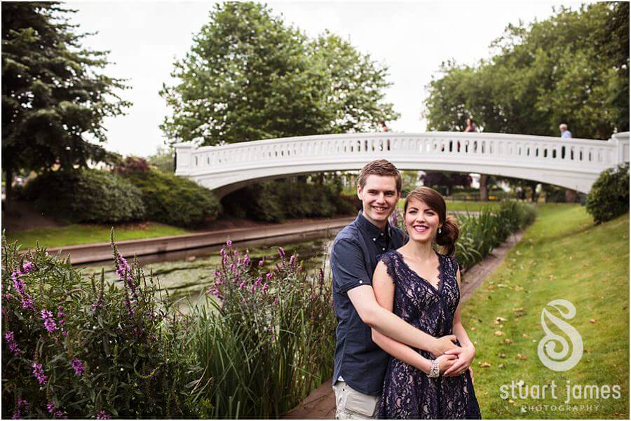 Creative modern portraits of stunning couple in Victoria Park in Stafford ahead of their Stafford wedding by Staffordshire Portrait and Wedding Photographer Stuart James