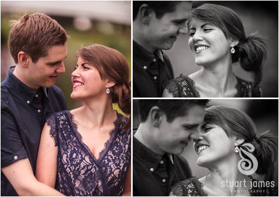 Engagement portraits by Stafford Wedding Photographer Stuart James of stunning young couple in Victoria Park in Stafford ahead of their Stafford wedding