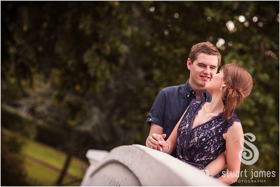 Creative modern portraits of stunning couple in Victoria Park in Stafford ahead of their Stafford wedding by Staffordshire Portrait and Wedding Photographer Stuart James