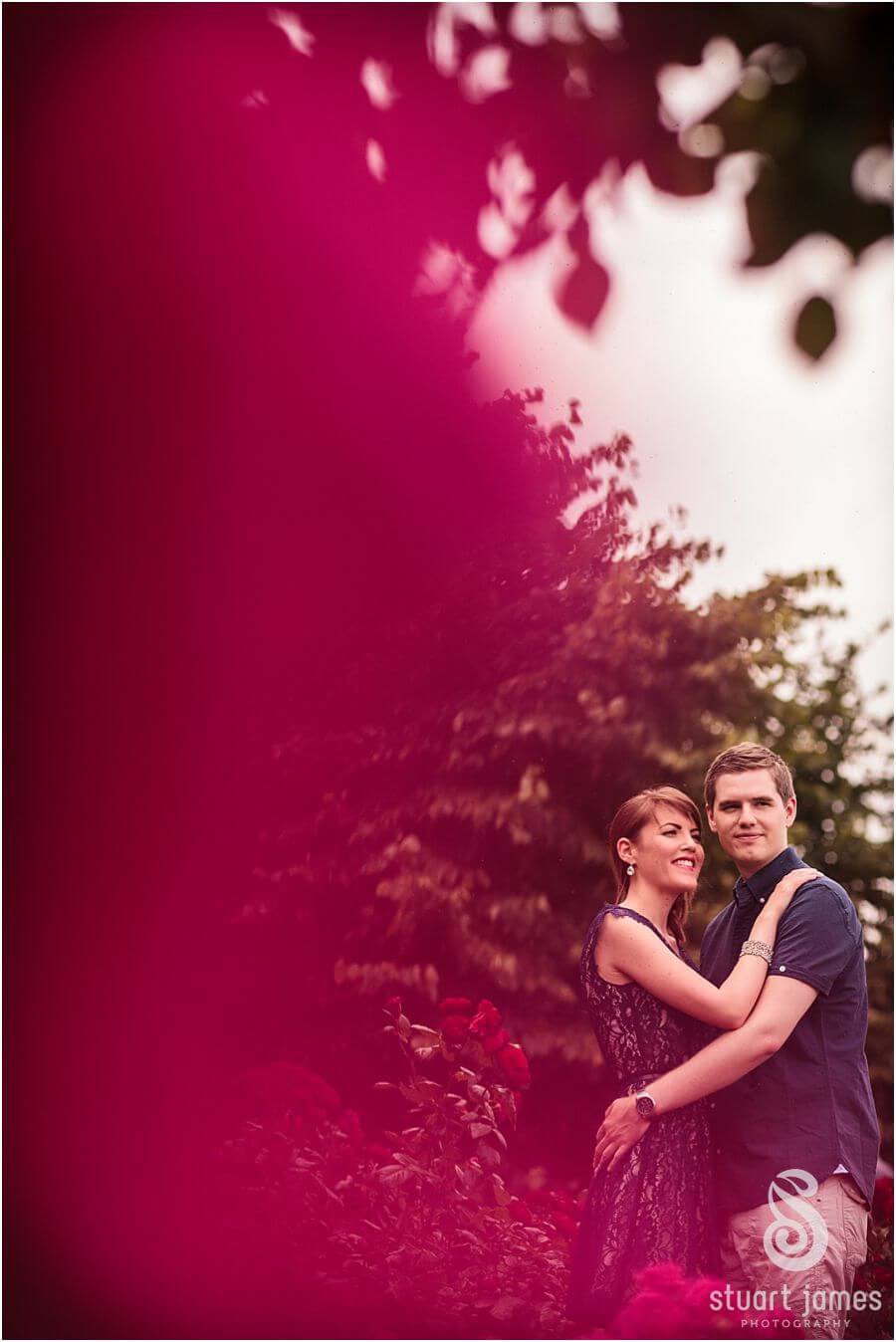 Creative environmental portraiture of stunning couple in Victoria Park in Stafford ahead of their Stafford wedding by Stafford Wedding Photographer Stuart James