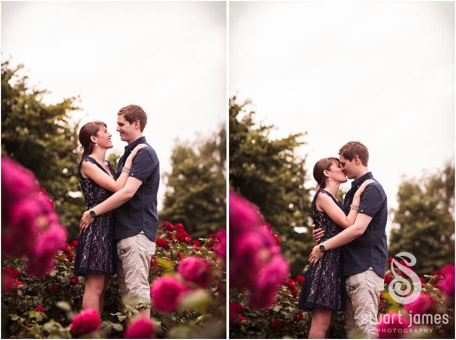 Engagement portraits by Stafford Wedding Photographer Stuart James of stunning young couple in Victoria Park in Stafford ahead of their Stafford wedding