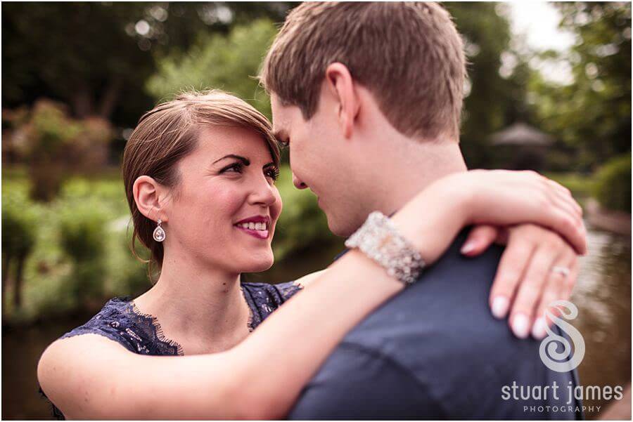 Creative environmental portraiture of stunning couple in Victoria Park in Stafford ahead of their Stafford wedding by Stafford Wedding Photographer Stuart James