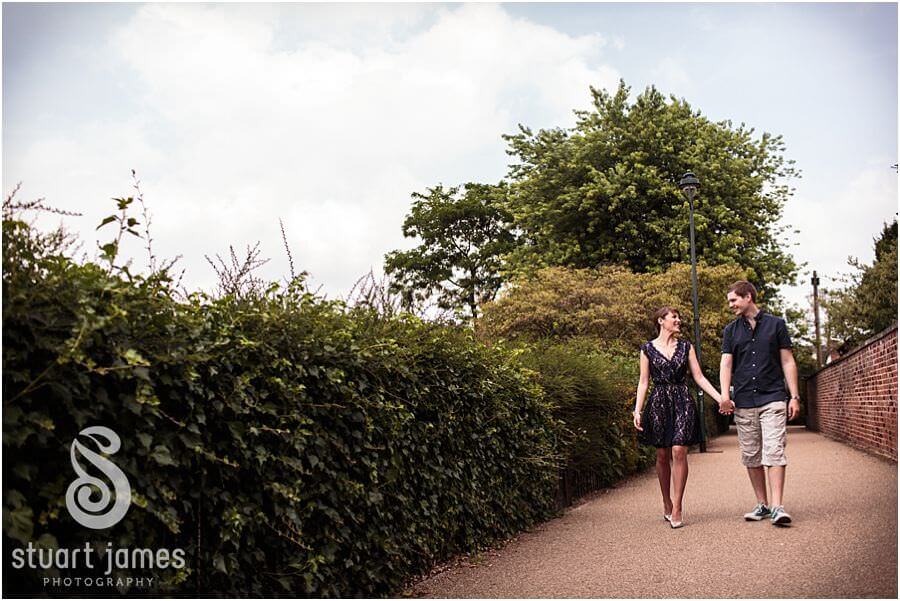 Relaxed natural portrait photography with young couple at Victoria Park in Stafford by Staffordshire Wedding Photographer Stuart James
