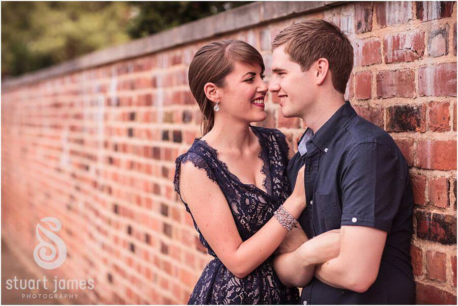 Creative environmental portraiture of stunning couple in Victoria Park in Stafford ahead of their Stafford wedding by Stafford Wedding Photographer Stuart James