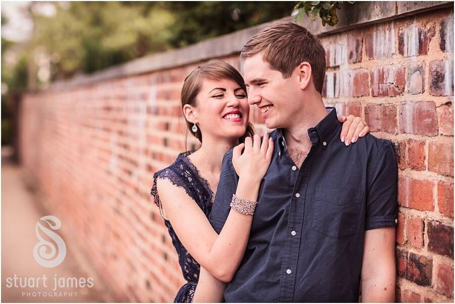 Engagement portraits by Stafford Wedding Photographer Stuart James of stunning young couple in Victoria Park in Stafford ahead of their Stafford wedding