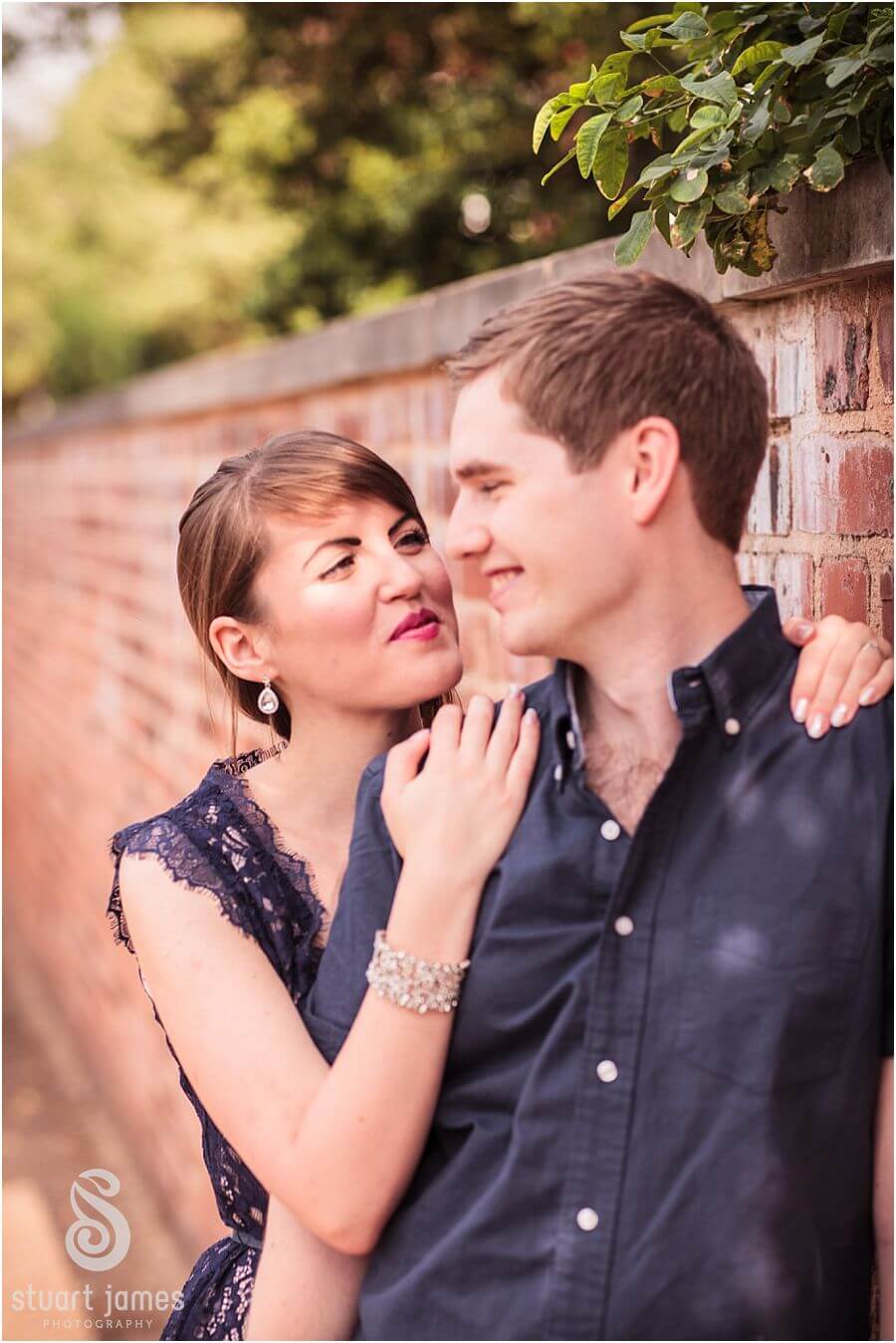 Relaxed natural portrait photography with young couple at Victoria Park in Stafford by Staffordshire Wedding Photographer Stuart James