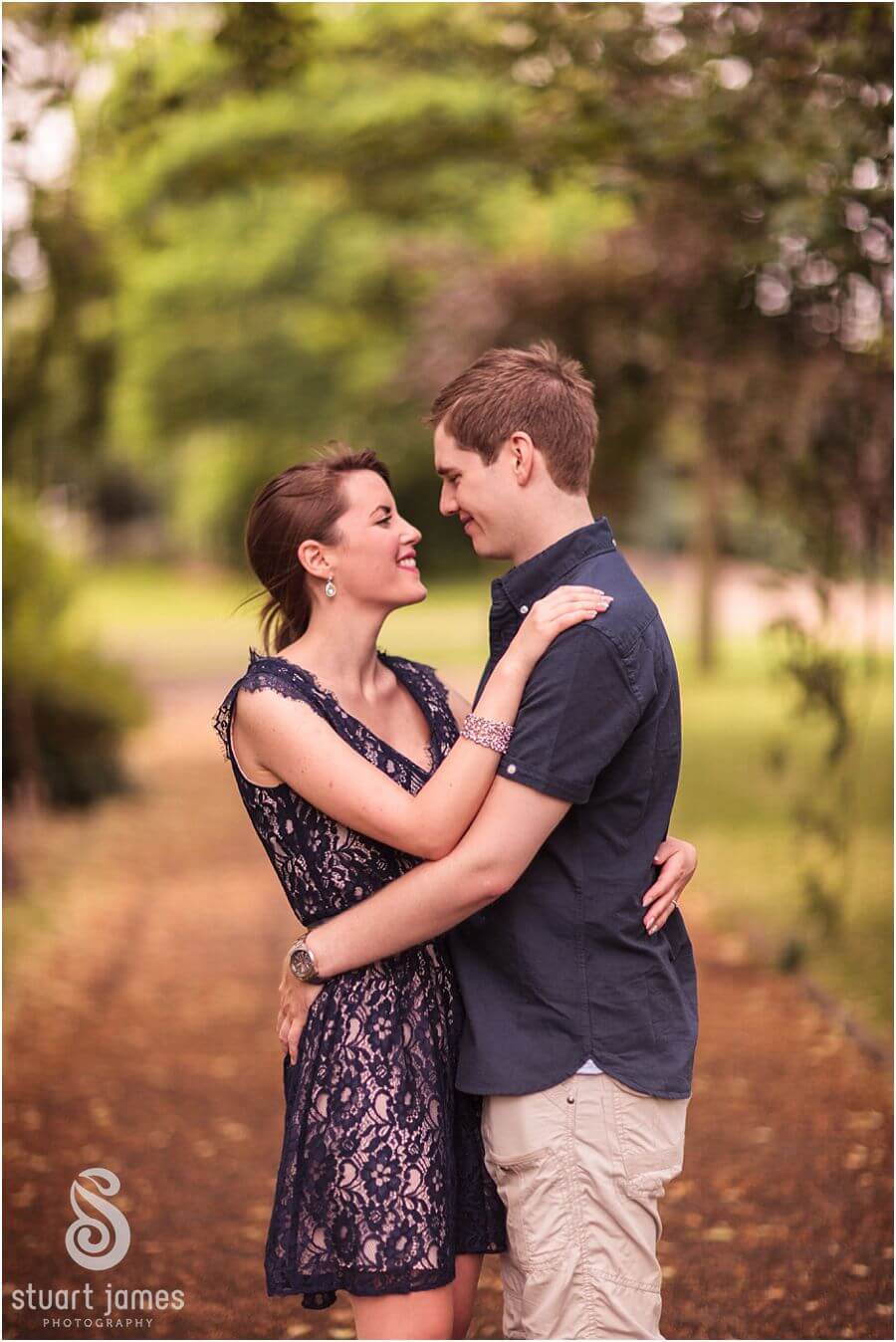 Creative environmental portraiture of stunning couple in Victoria Park in Stafford ahead of their Stafford wedding by Stafford Wedding Photographer Stuart James