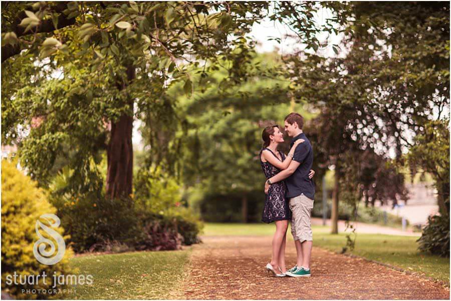Relaxed natural portrait photography with young couple at Victoria Park in Stafford by Staffordshire Wedding Photographer Stuart James