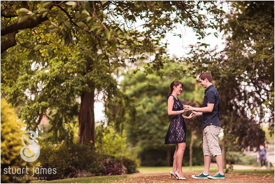 Creative environmental portraiture of stunning couple in Victoria Park in Stafford ahead of their Stafford wedding by Stafford Wedding Photographer Stuart James