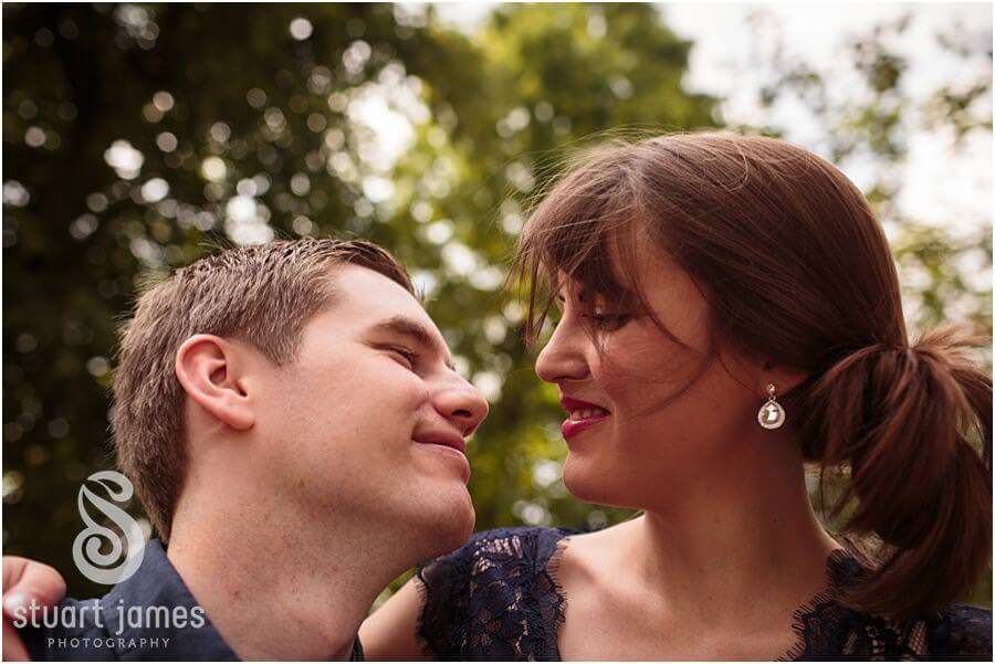 Relaxed natural portrait photography with young couple at Victoria Park in Stafford by Staffordshire Wedding Photographer Stuart James