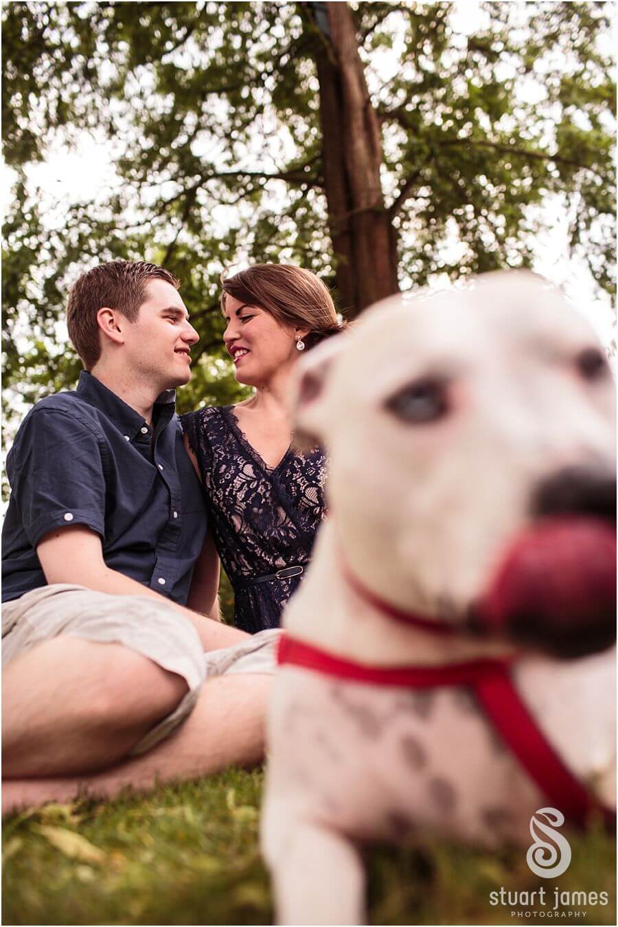Creative modern portraits of stunning couple in Victoria Park in Stafford ahead of their Stafford wedding by Staffordshire Portrait and Wedding Photographer Stuart James