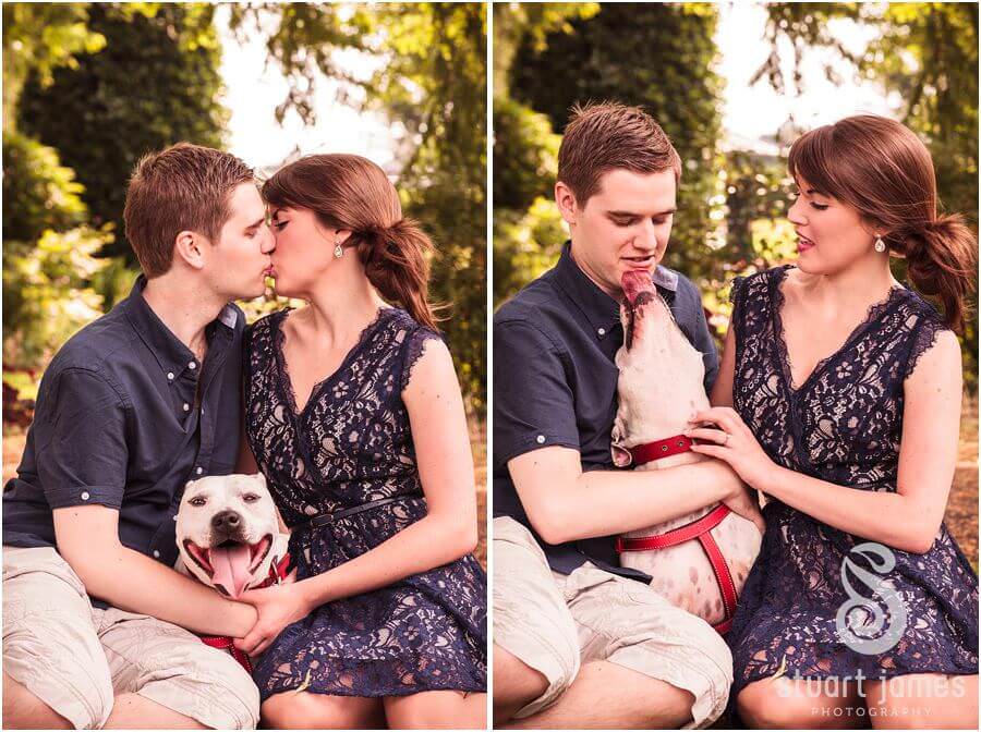 Engagement portraits by Stafford Wedding Photographer Stuart James of stunning young couple in Victoria Park in Stafford ahead of their Stafford wedding