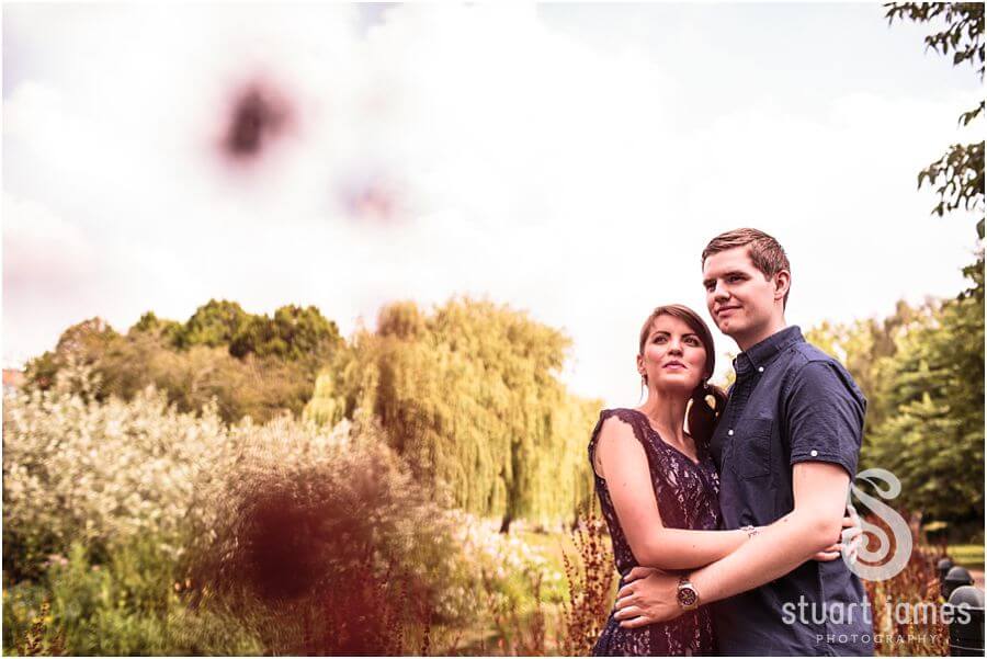 Creative environmental portraiture of stunning couple in Victoria Park in Stafford ahead of their Stafford wedding by Stafford Wedding Photographer Stuart James