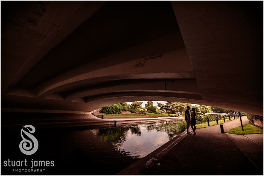 Creative environmental portraiture of stunning couple in Victoria Park in Stafford ahead of their Stafford wedding by Stafford Wedding Photographer Stuart James
