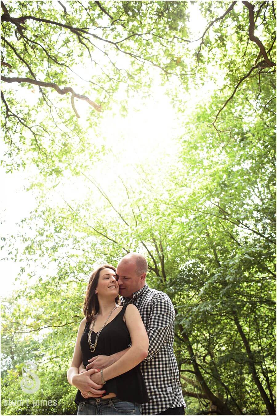 Contemporary and relaxed engagement portraits in Epping Forest in nr Walthamstow, London by Walthamstow Documentary Wedding Photographer Stuart James