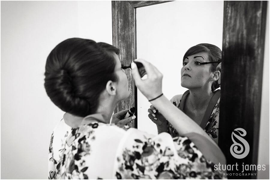 Capturing bridal preparations at home before wedding at Eccleshall Church near Stafford by Stafford Wedding Photographer Stuart James