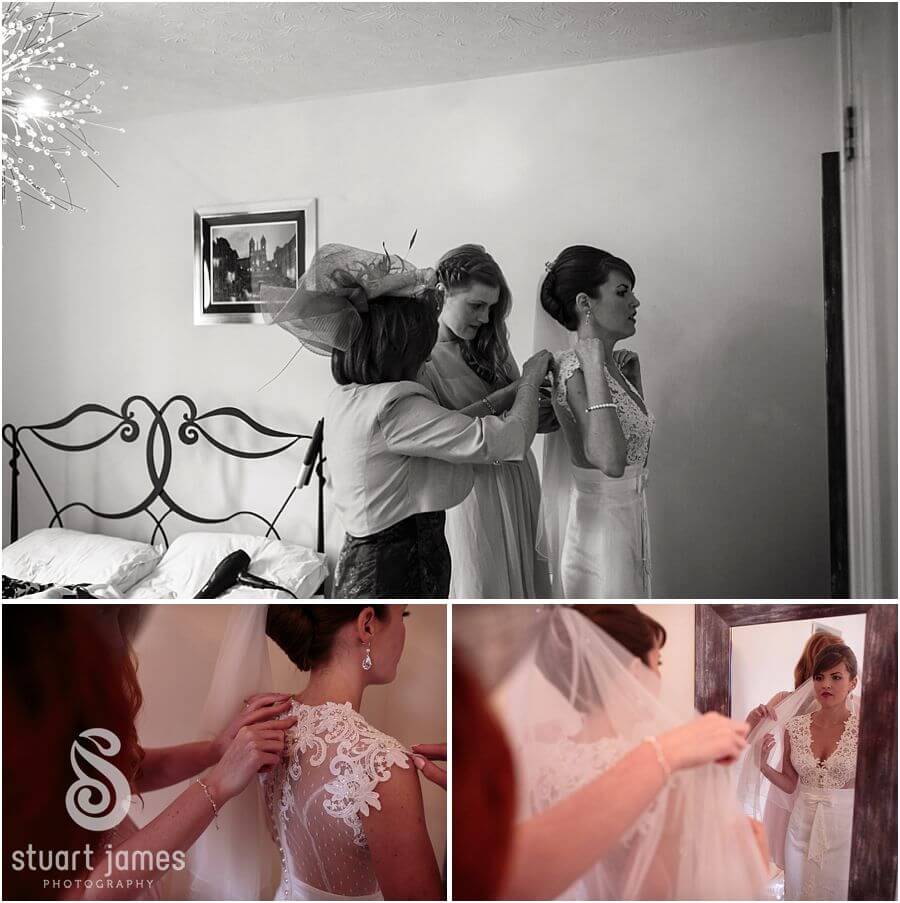 Relaxed reportage wedding photography of morning preparations at Eccleshall Church near Stafford by Stafford Wedding Photographer Stuart James