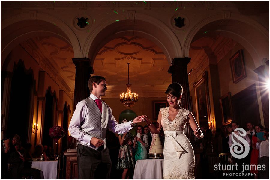Crazy entertaining dancing and partying at Sandon Hall near Stafford by Stafford Wedding Photographer Stuart James