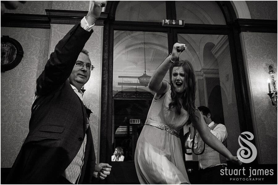 Incredibly entertaining party and dancing at Sandon Hall near Stafford by Stafford Wedding Photographer Stuart James
