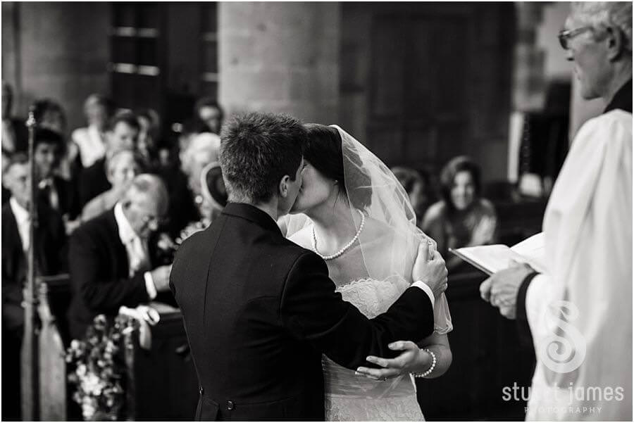 Creative modern and timeless wedding photography at church in Chaddesley Corbet in Worcester by Recommended Worcestershire Wedding Photographer Stuart James