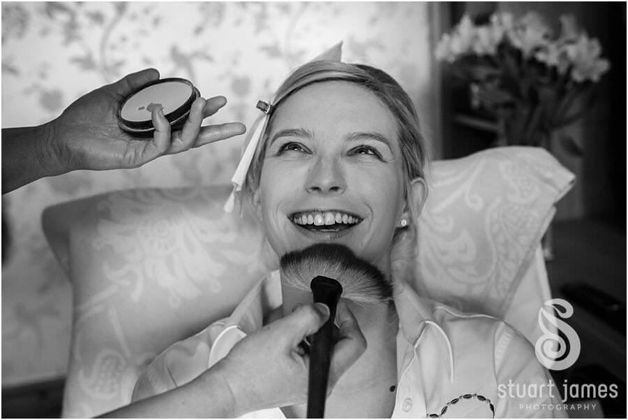 Creative reportage photography of Bridal makeup and preparations in Lichfield near Staffordshire by Lichfield Reportage Wedding Photographer Stuart James