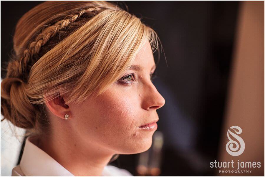 Creative reportage photography of Bridal makeup and preparations in Lichfield near Staffordshire by Lichfield Reportage Wedding Photographer Stuart James