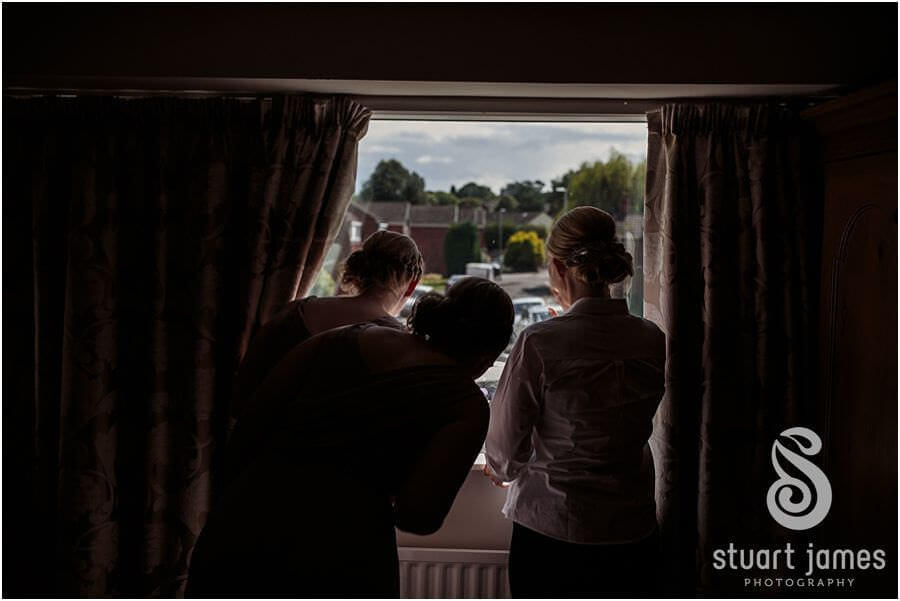 Capturing the emotion and excitement of wedding morning at Brides home in Lichfield near Staffordshire by Lichfield Reportage Wedding Photographer Stuart James