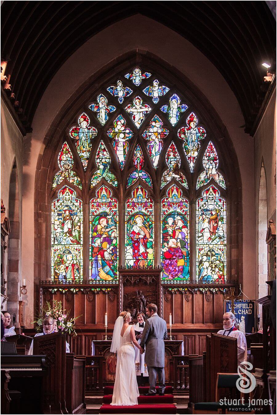 Unobtrusive beautiful photography of wedding ceremony at St Chads Church near Lichfield by Lichfield Reportage Wedding Photographer Stuart James